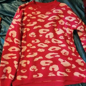Hot pink cheetah sweater